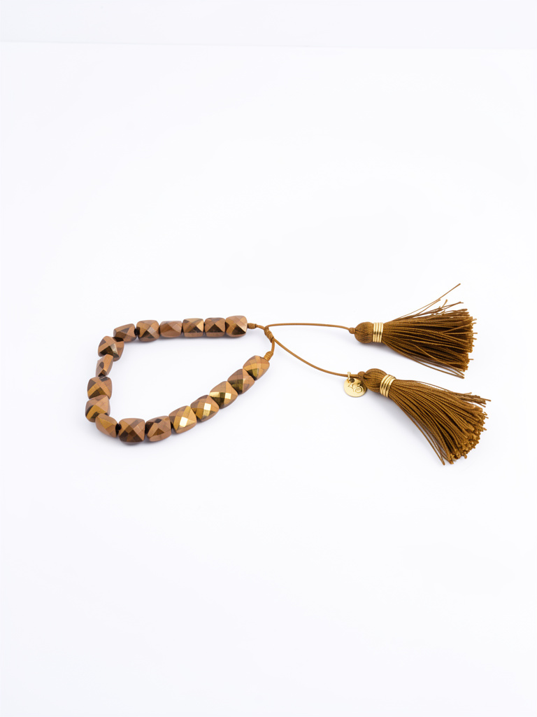 Pulsera ajustable  de cristales color bronce