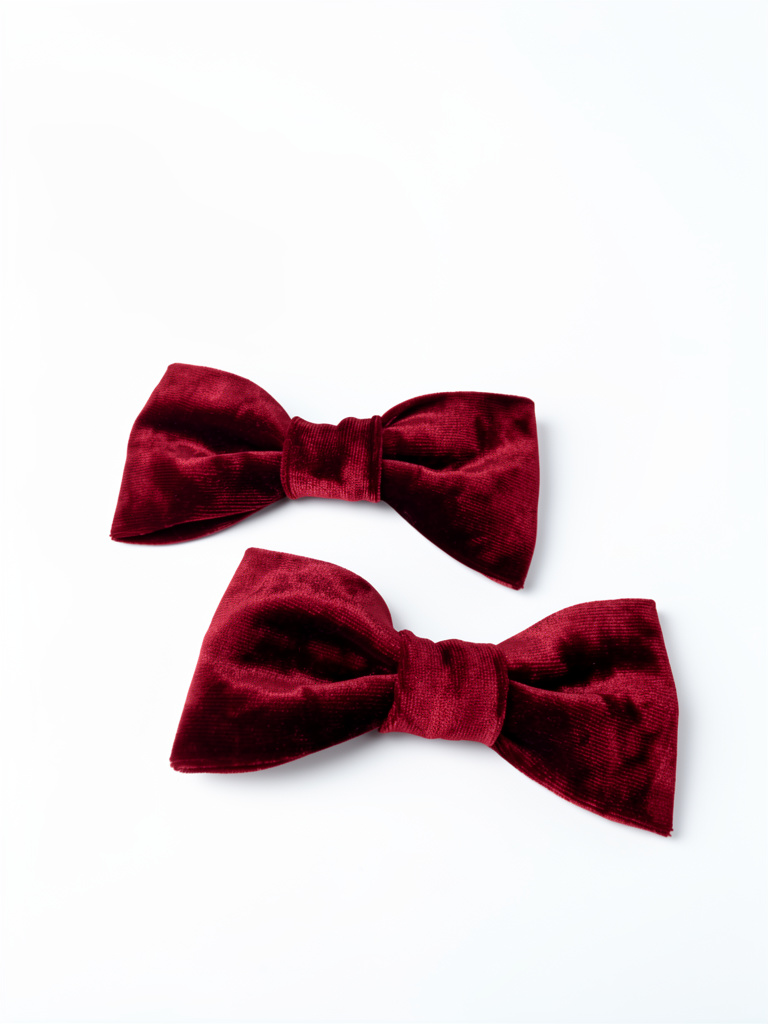 Para de mini lazos rojo vino