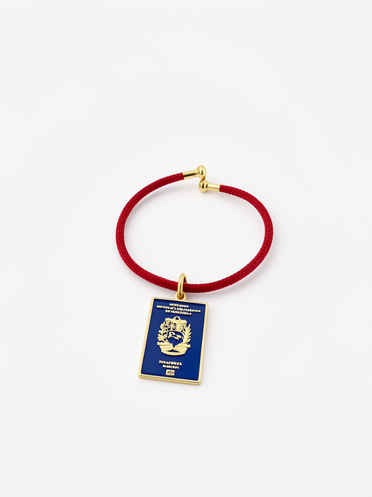 Pulsera Roja con dije de pasaporte Venezuela
