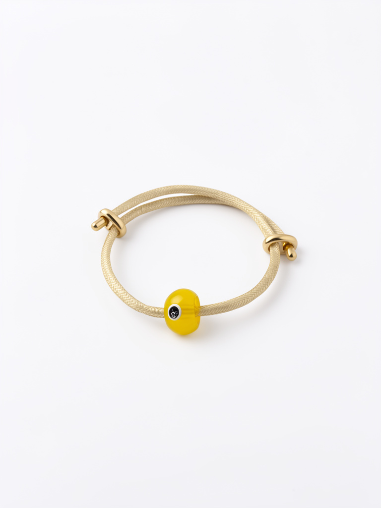Pulsera ajustable con ojo turco en baño 18k