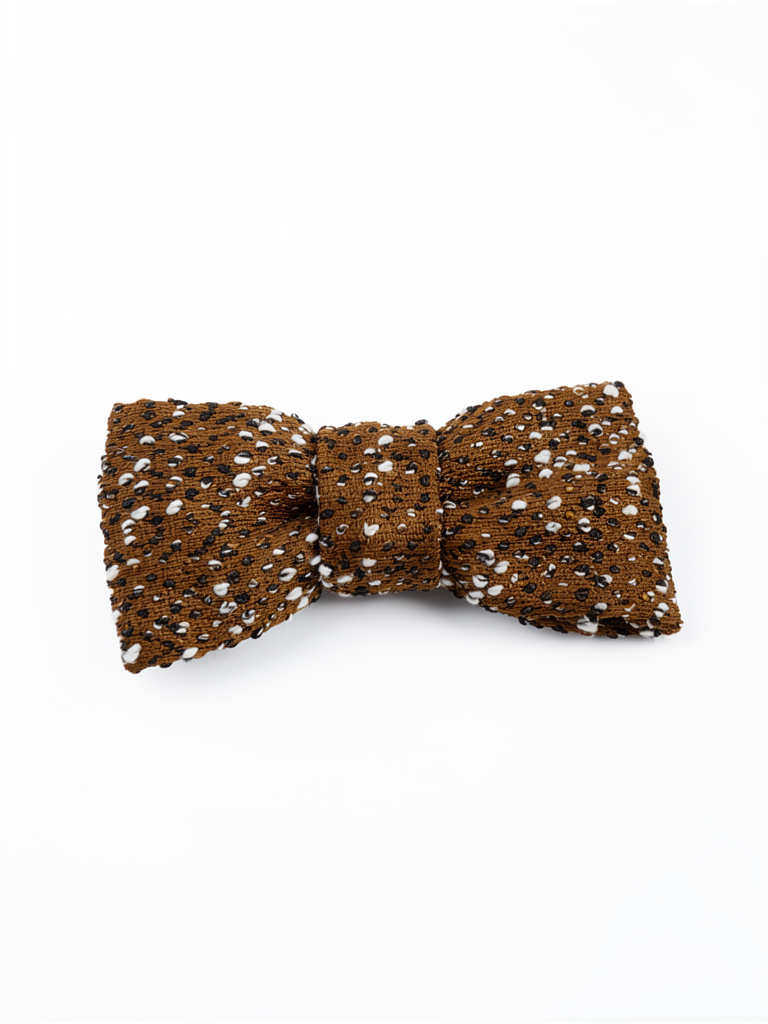 Mini lazo tweed marrón con tonos blancos