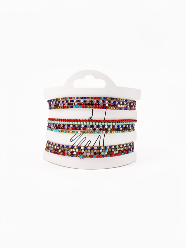 Set pulseras elásticas de strass