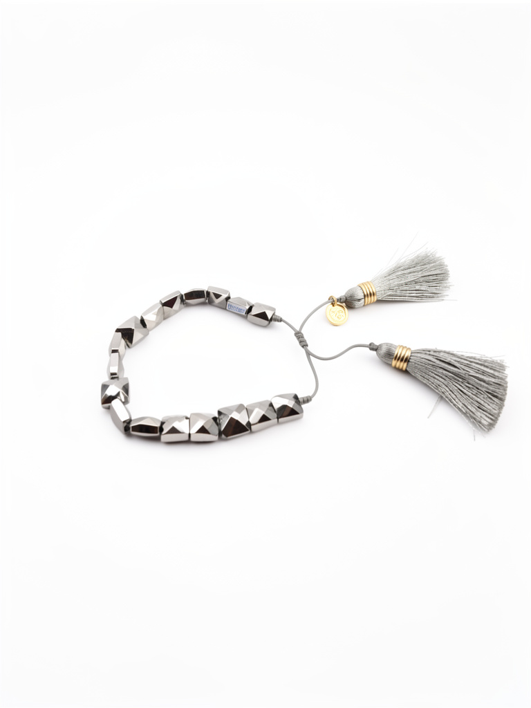 Pulsera ajustable de cristales plateados