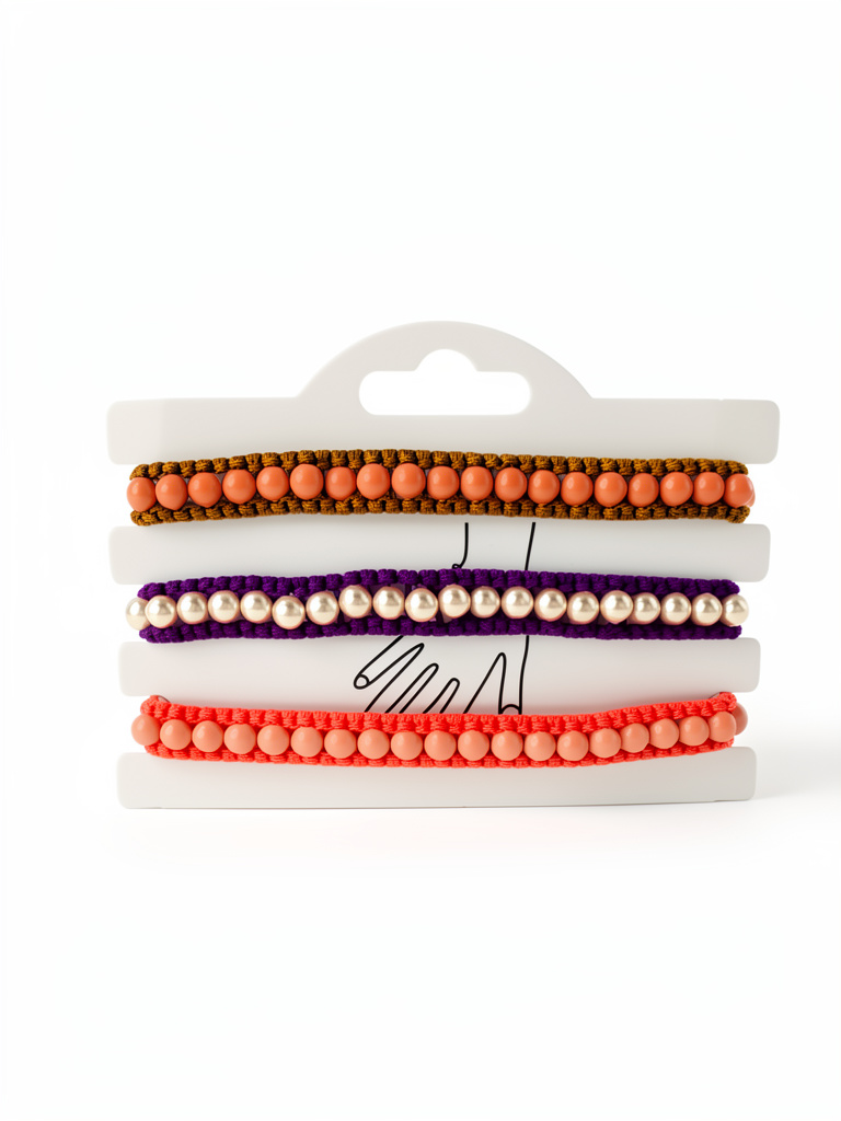 Set de pulseras tejidas con perlas de swarovski