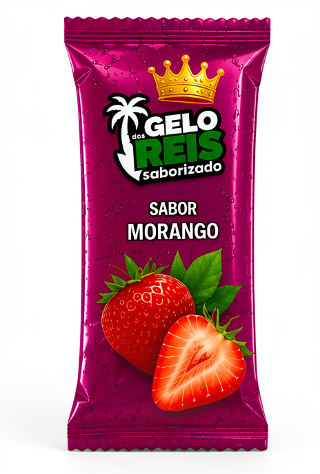 Gelo saborizado sabor Morango