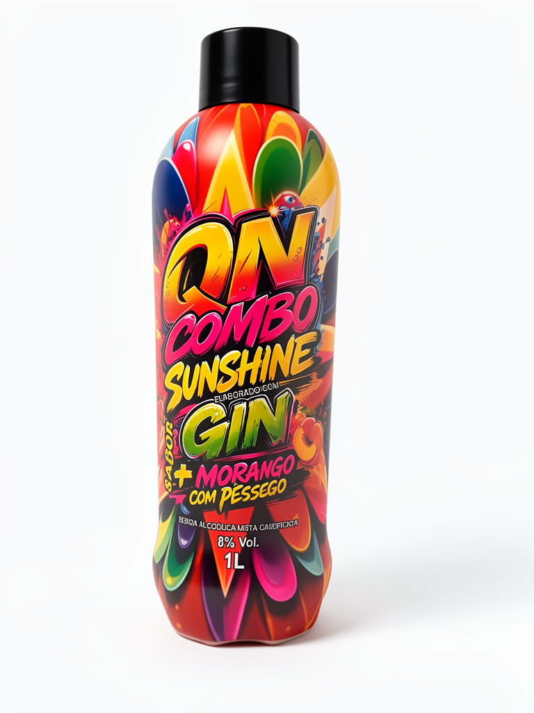 Combo QN 1l Gin morango com pêssego