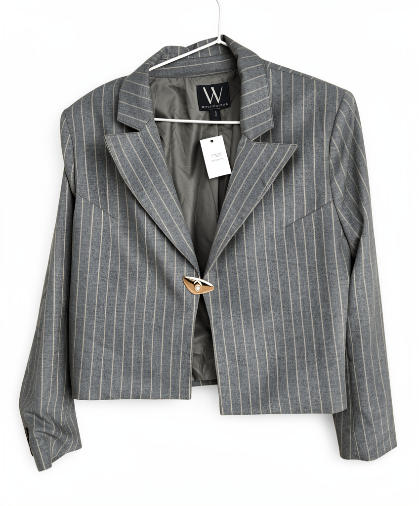 Chaqueta gris a rayas L