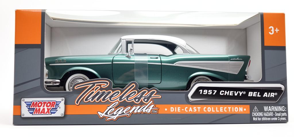 Chevrolet Bel Air 1957 Escala 1:24 Motormax Verde