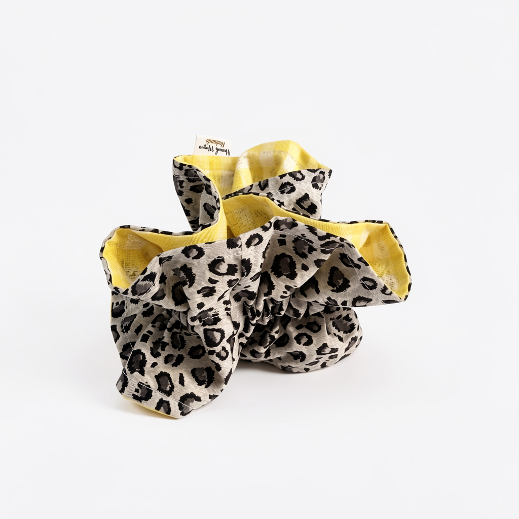 Yellow Safari - Double Ruffle Scrunchie