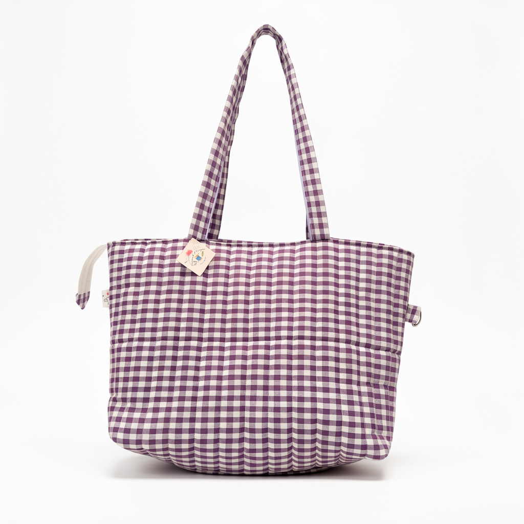 Lila Vichy - Zipper Tote