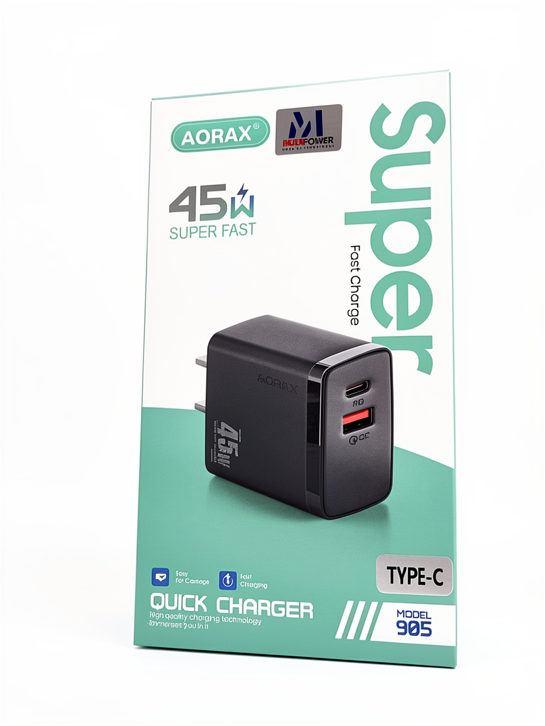 CARGADOR CARGA RÁPIDA 45W AORAX