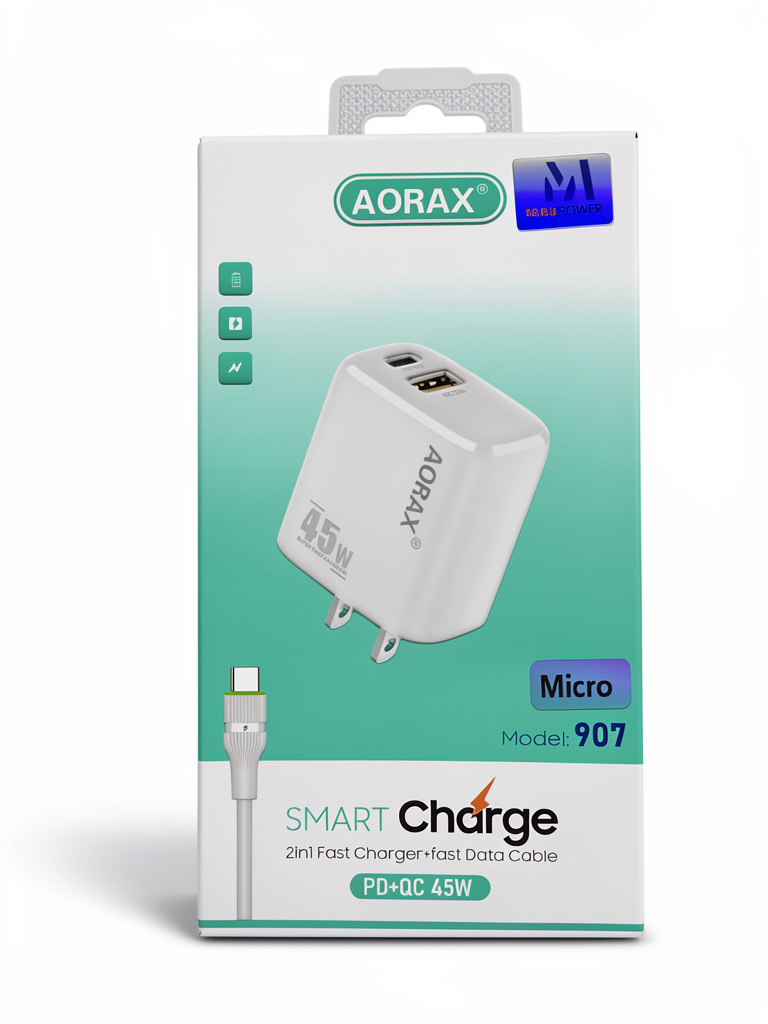 CARGADOR 45W MICRO/TIPO C AORAX