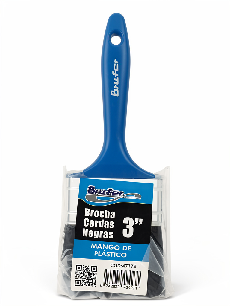 Brocha 3" Cerdas Negras Brufer