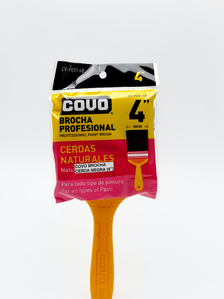 Brocha 4" Cerdas Negras Covo