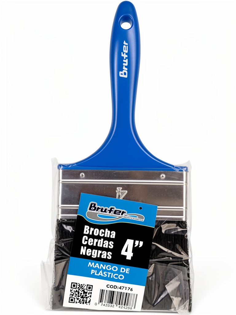 Brocha 4" Cerdas Negras Brufer