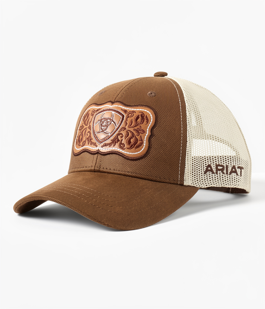 ARIAT gorra con parche floral de cuero