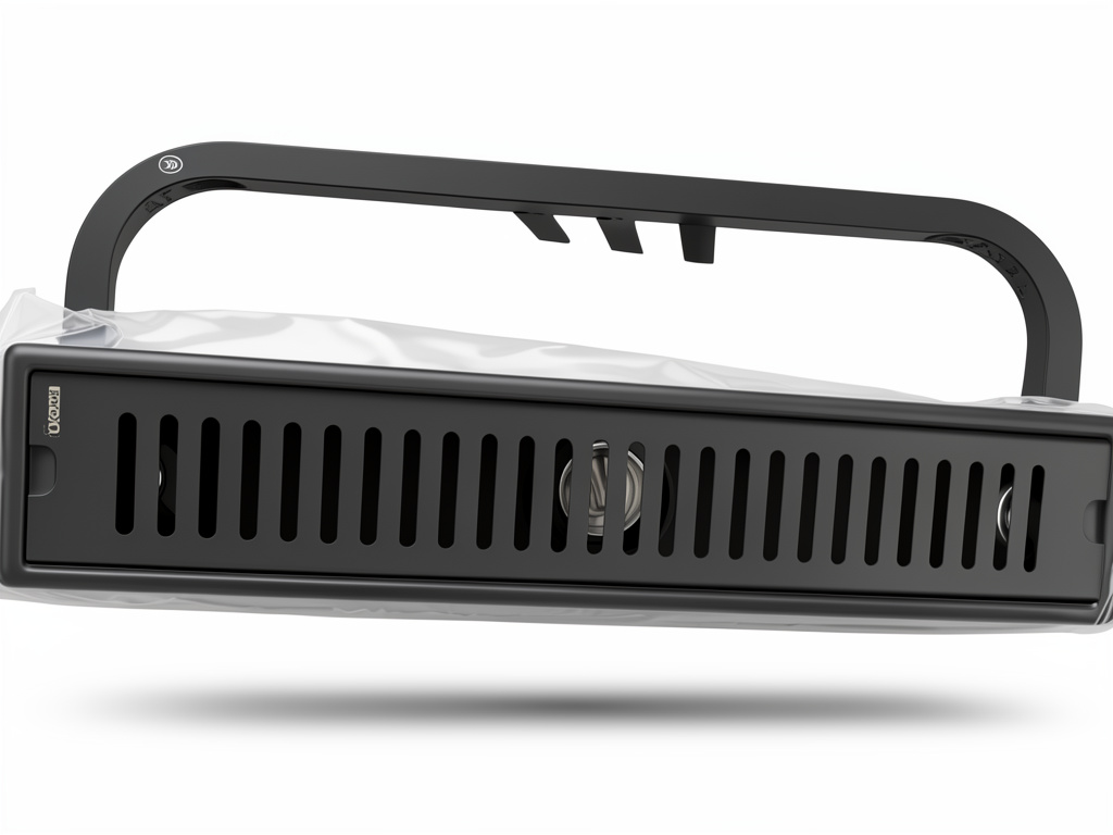 Regilla de piso rectangular negro