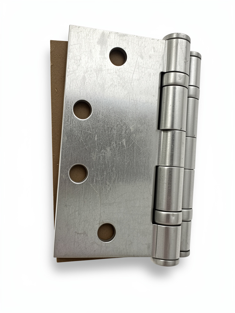 Bisagra metalica plateada de balinera