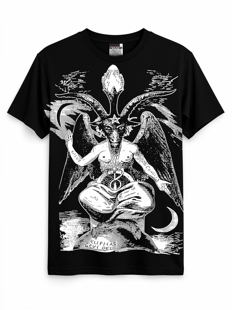 Camisetas Baphomed Cabra negra S