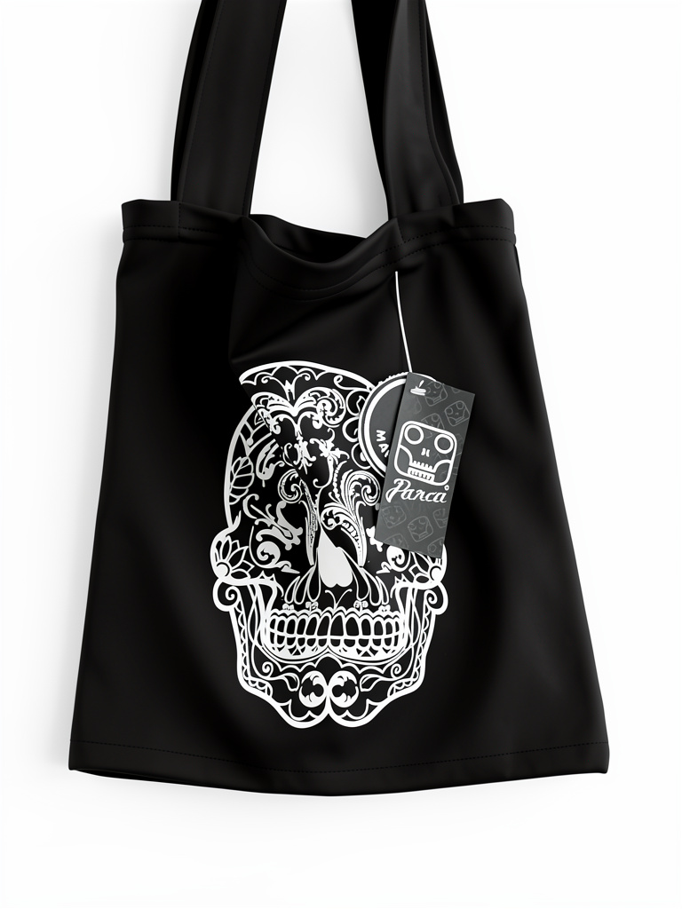 Bolso parka negro skull