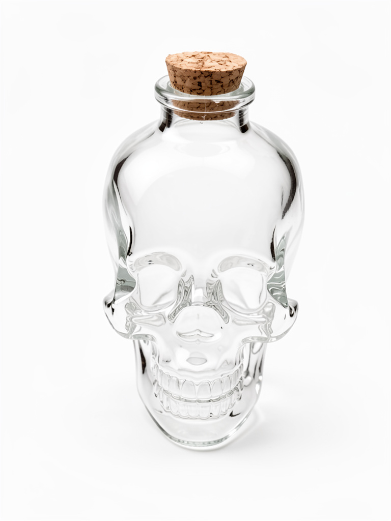 Botella skull vidrio corcho