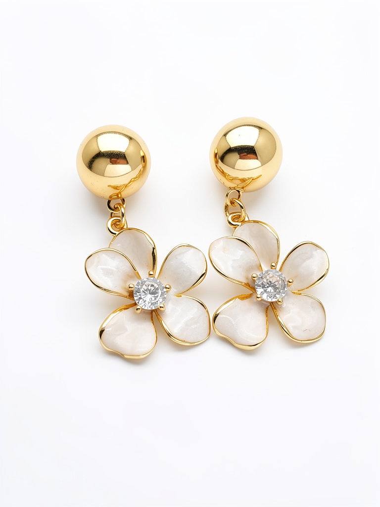Aretes flor colgante