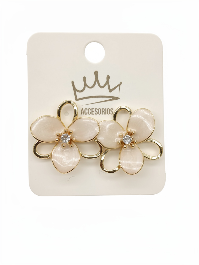 Aretes flor brillo 140010