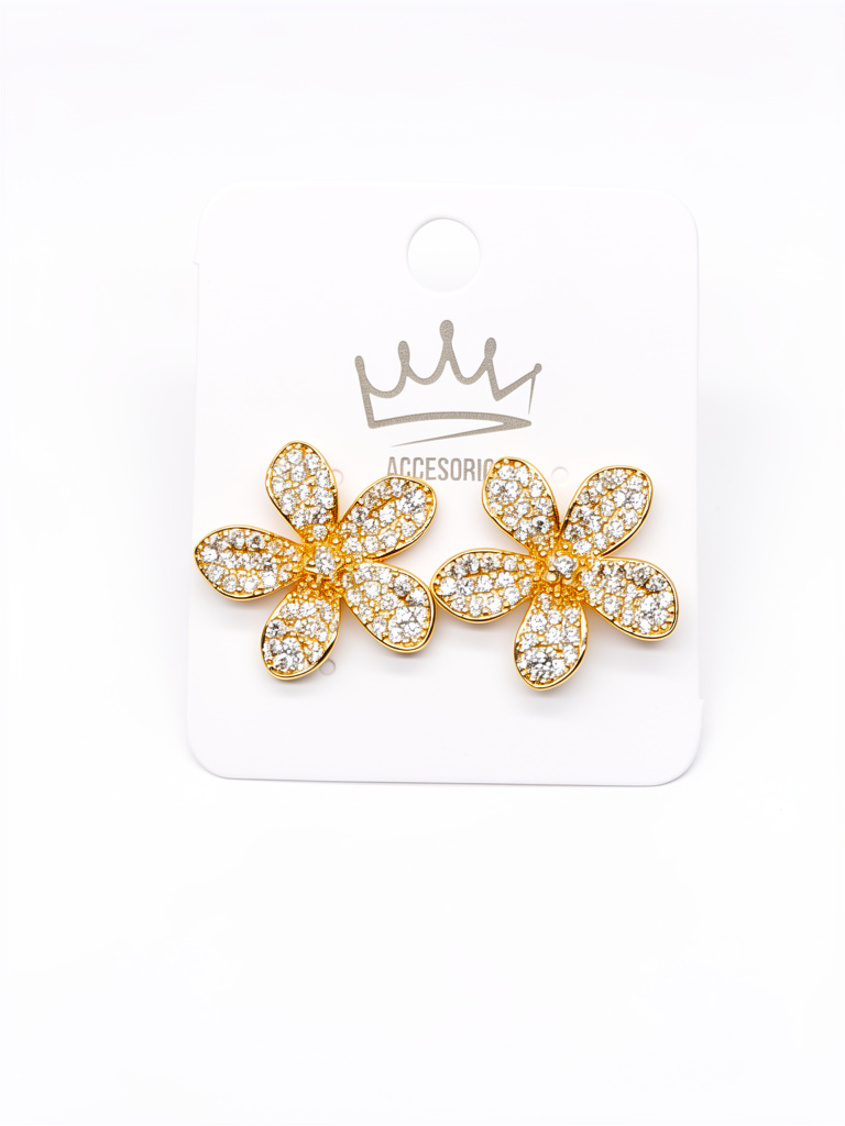 Aretes flor brillante