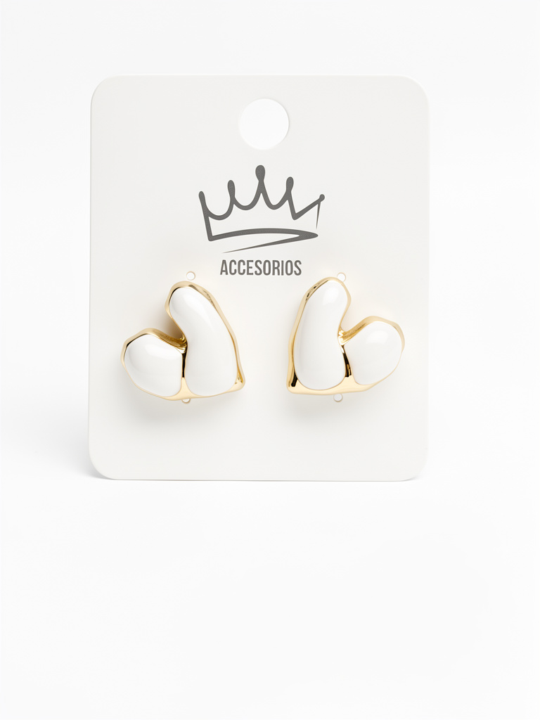 Aretes Corazón blanco