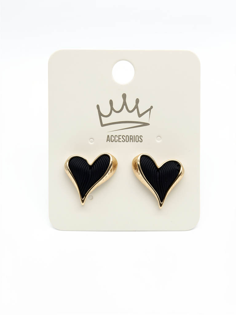 Aretes Corazón negro