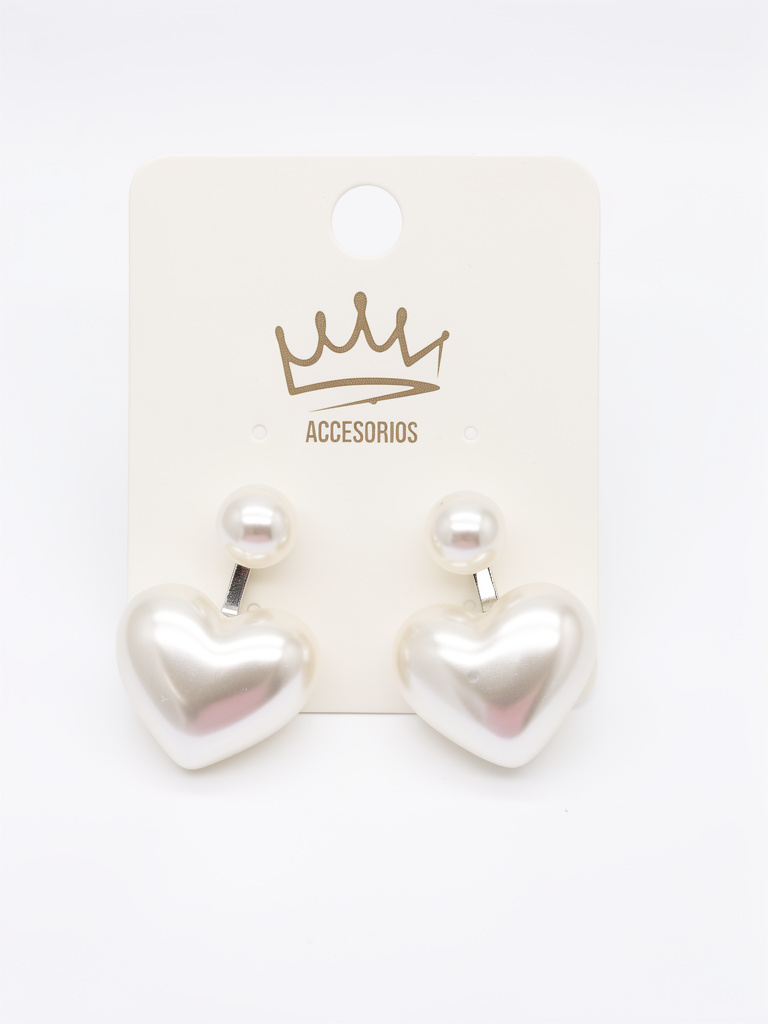 Aretes Corazón perlada