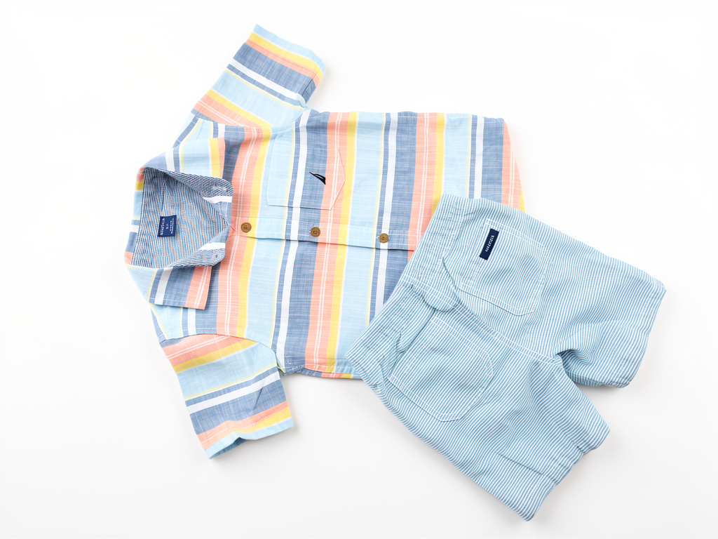 conjunto nautica infantil rayas pastel 3t