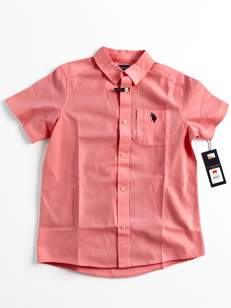 U.S. Polo Assn. camisa rosada talla L niño 0091