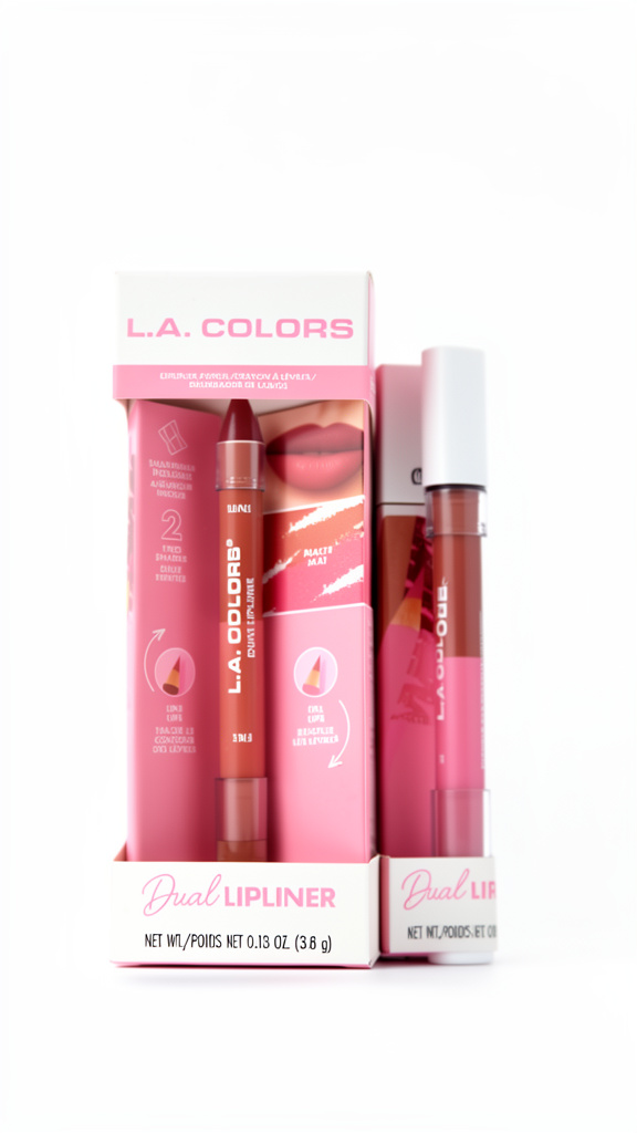 Lápiz delineador de labios 2 en 1 marca l.a. colors
