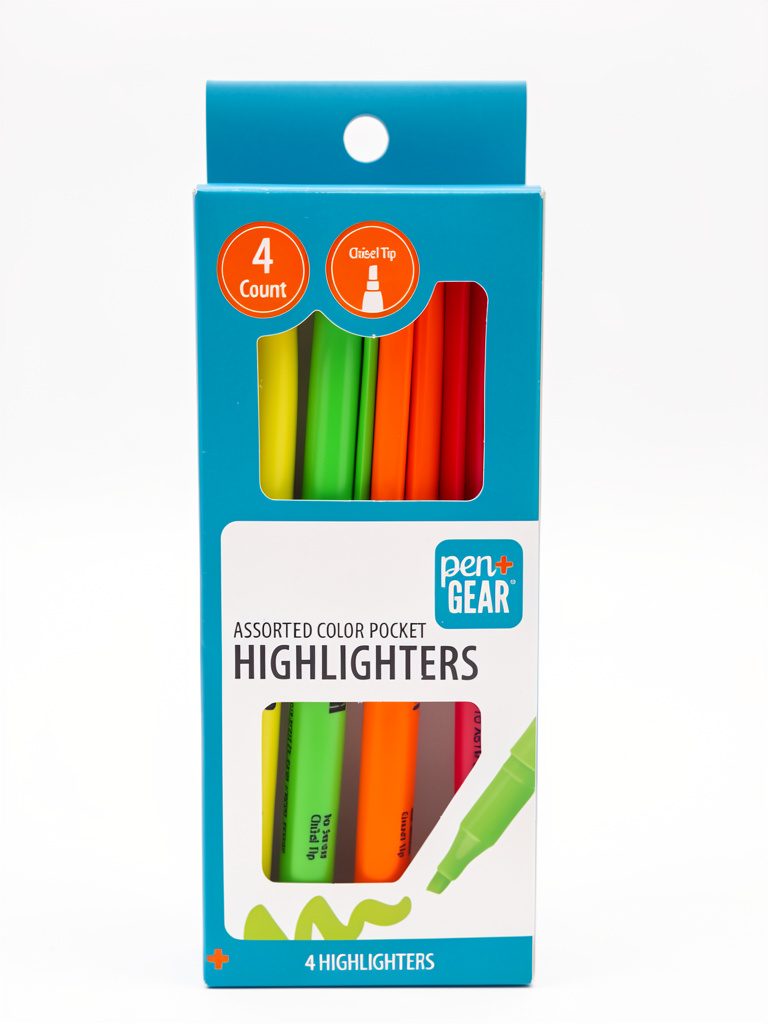 Marcatextos delgados 4pz. Pen+ Gear
