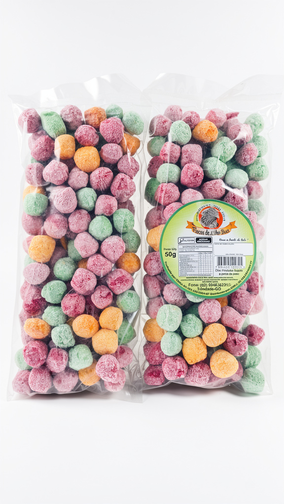 Pipoca doce colorida