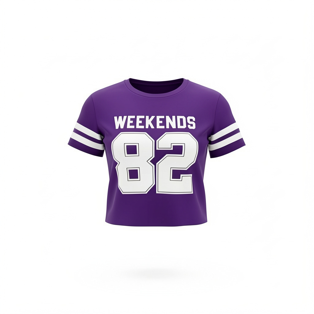 Camiseta morada WEEKENDS 82