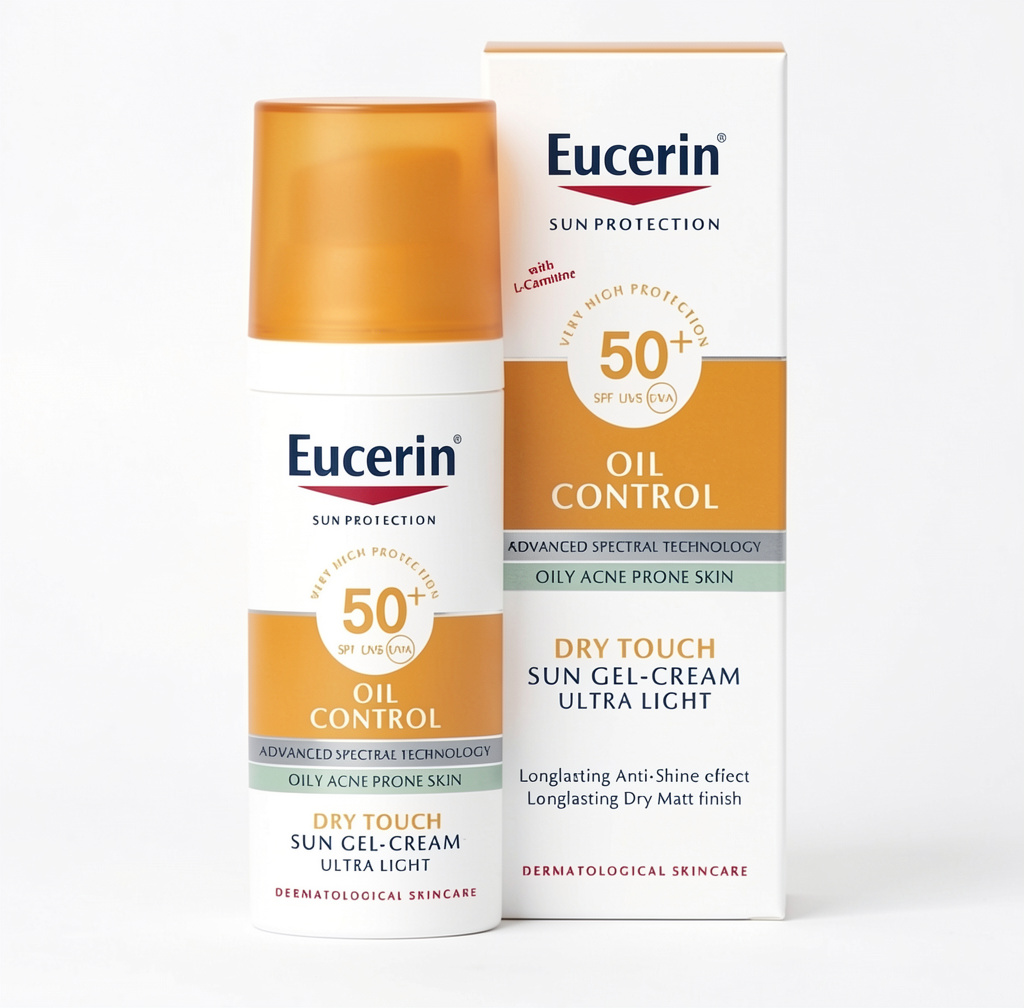 Eucerin Sun Protection Oil Control SPF 50+ Dry Touch Sun Gel-Cream Ultra Light, para piel grasa/acnéica, 50 ml