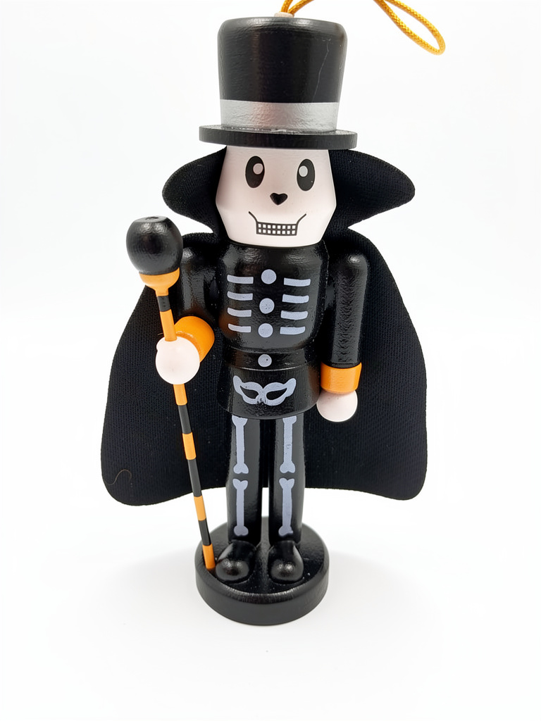 Esqueleto negro decorativo madera 13 cm