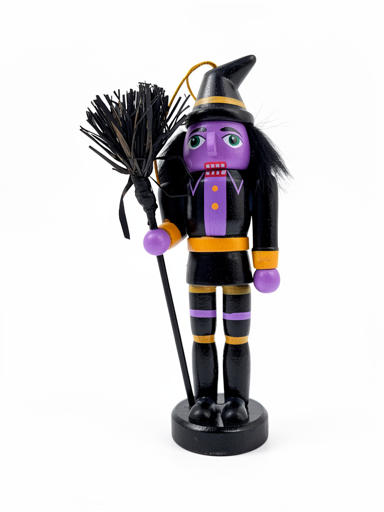 Brujita decorativa negra madera 13 cm