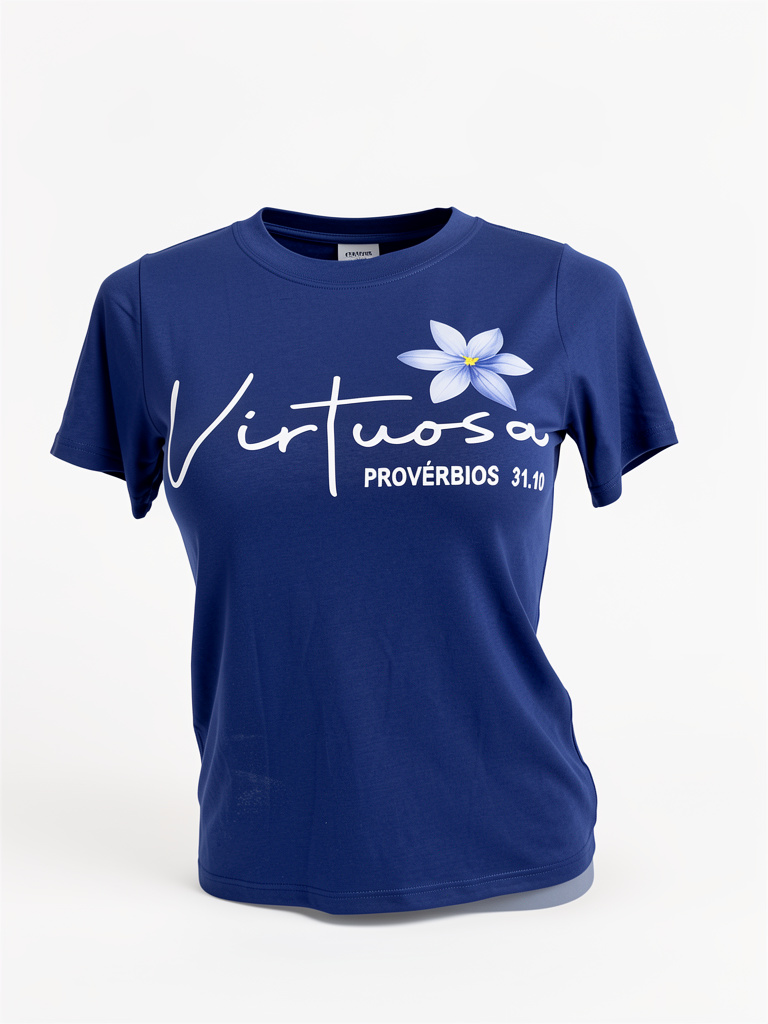 T-shirt virtuosa azul marinho