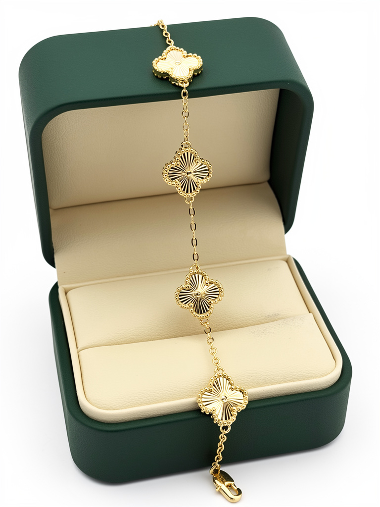 Pulsera Trébol Diamantado 19cm