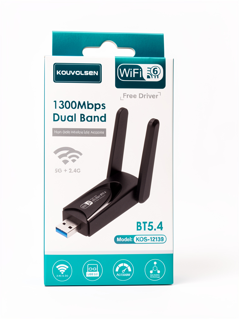 Adaptador WiFi/Bluetooth 1300mbps dual band