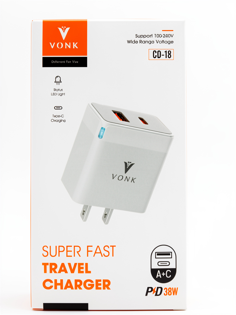 Cargador usb/usb-c vonk