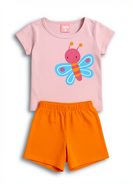 Conjunto Infantil Menina Verão Borboleta Iaia Mescla
