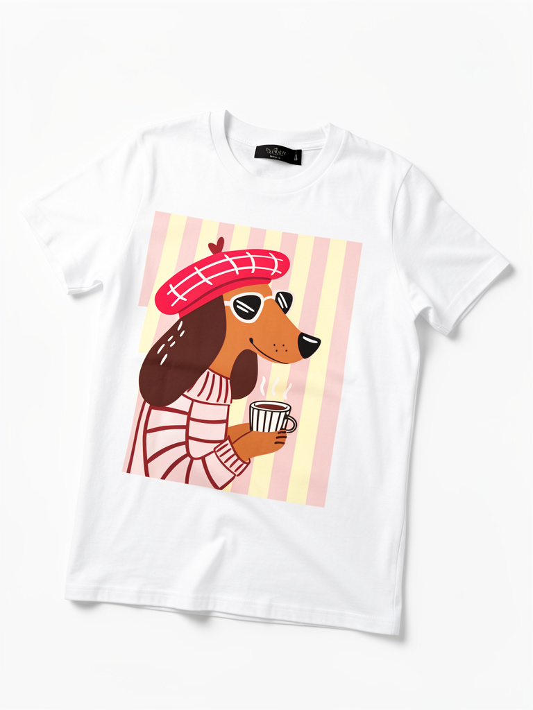 Blusa blanca de perrito con