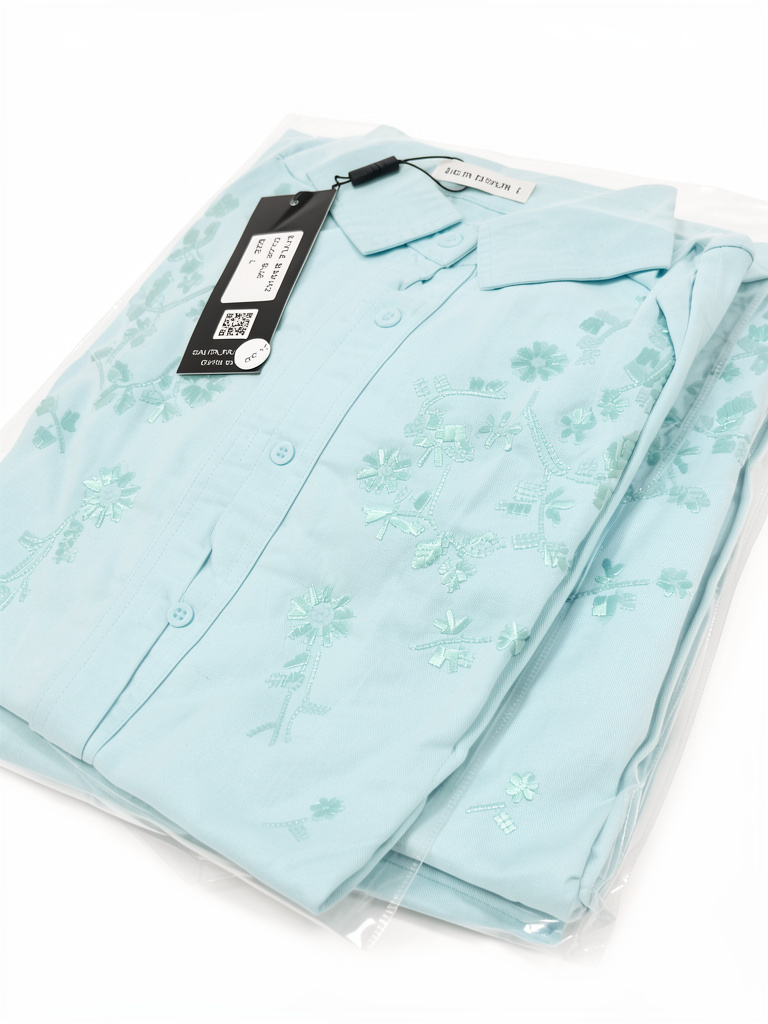 Blusa con accesorios celeste