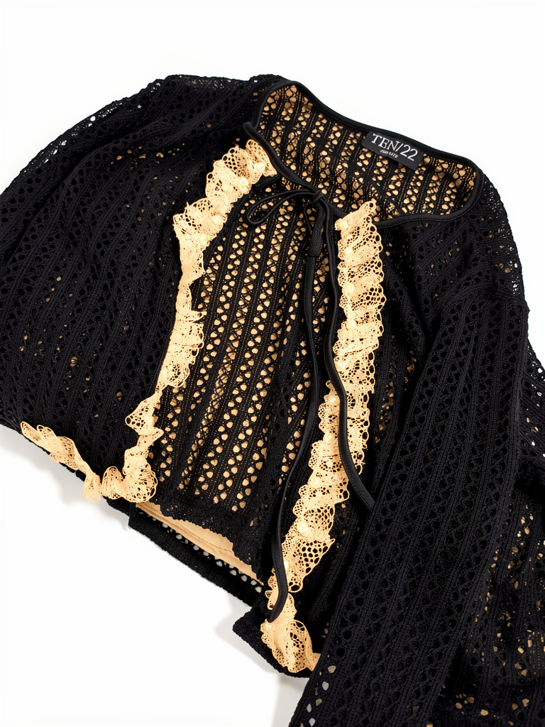 Abrigo negro y beige