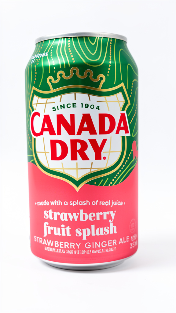 SODA CANADA DRY STRAWBERRY FRUIT SPLASH 355ML