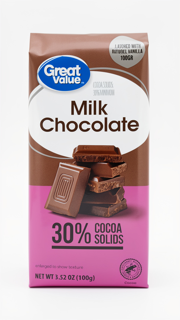 CHOCOLATE GREAT VALUE CHOCOLATE MILK 100GR